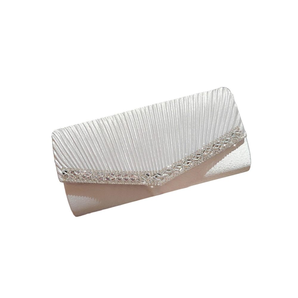 Rhinestone Evening Bag Purse Glitter Clutch Crystal Pearl Party xD